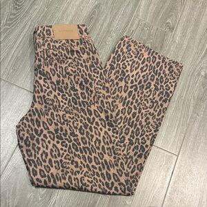 Express Leopard relaxed straight low rise 2 long tall